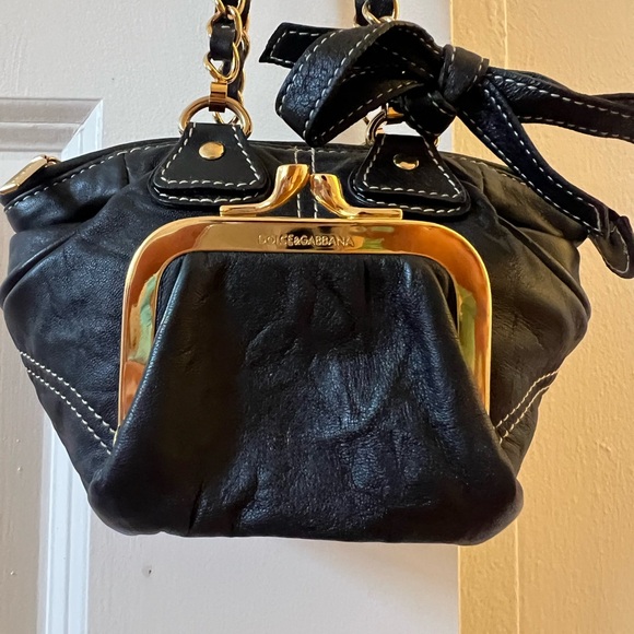 Dolce & Gabbana Black Mini Bag with Gold Chain - Picture 1 of 7